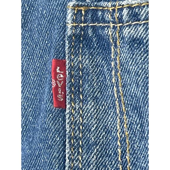 Levis Denim Shortall 7 Reg Kids Blue Jean Shorts Overalls Bib - Picture 5 of 10